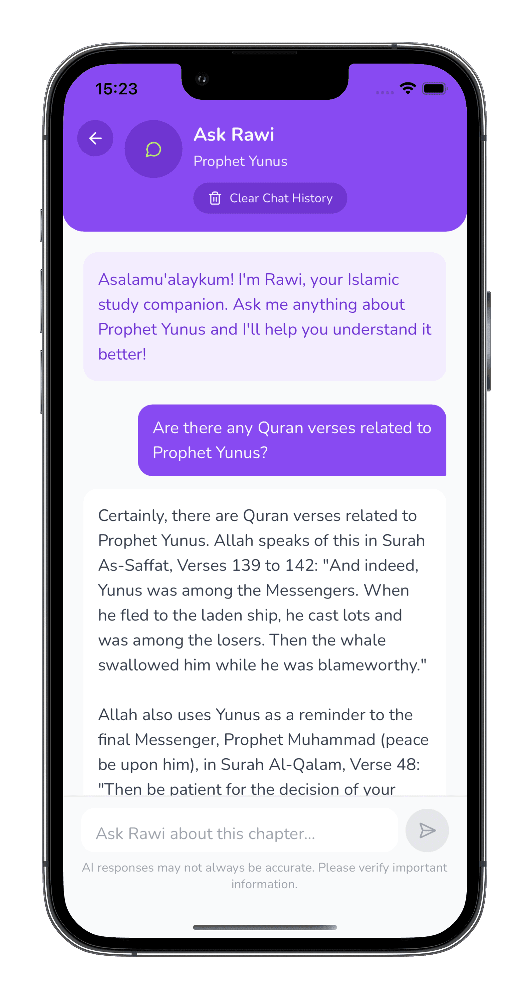 Ask Rawi, grounded in the lessons themselves